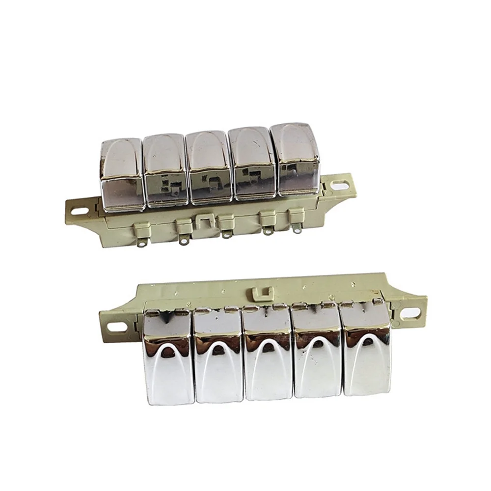 1 interruptor de botón de ventilador eléctrico plateado, 5 teclas, 4 engranajes, ventilador de mesa/ventilador de suelo, interruptor de teclado, accesorios de botón de Control de velocidad