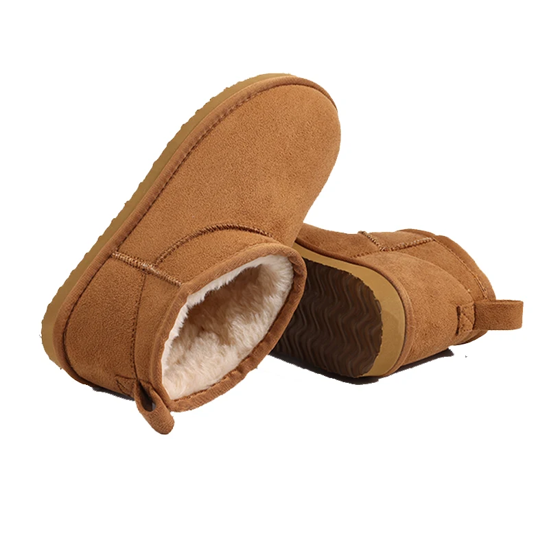 Evshine Winter-Pelz-Schneestiefel für Damen, rutschfest, mit Plüsch gefüttert, Wildlederstiefel, warme, flauschige Hausschuhe, klassische Schneestiefel – Detail 12