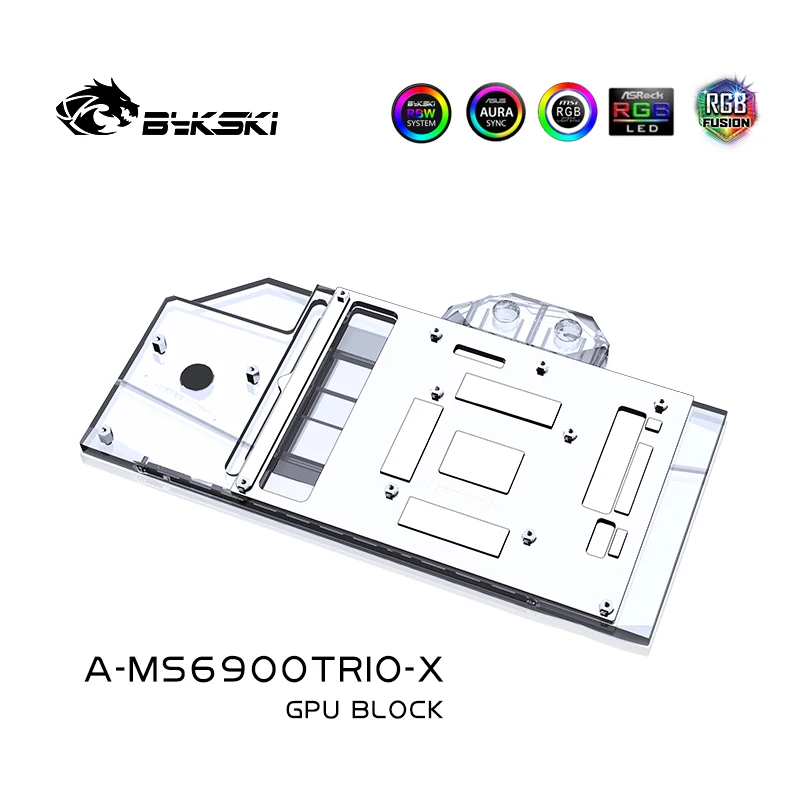 Imagem -04 - Bykski-bloco de Água Gpu para Msi rx 6800 6900 6950 xt Gaming x Trio Placa de Vídeo Radiador de Cobre Rgb Sync A-ms6900trio-x