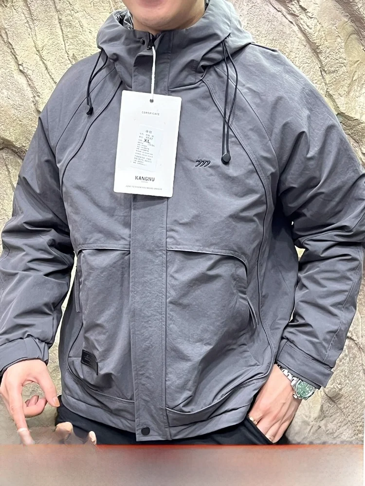 

Outdoor ex Свободный крой из хлопка с капюшоном Ветрозащитное водонепроницаемое стеганое решетчатое пальто осень-зима модное пальто