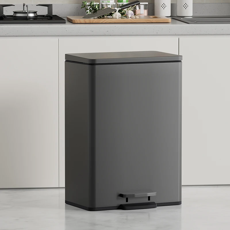 

Household stainless steel pedal trash can with large capacity