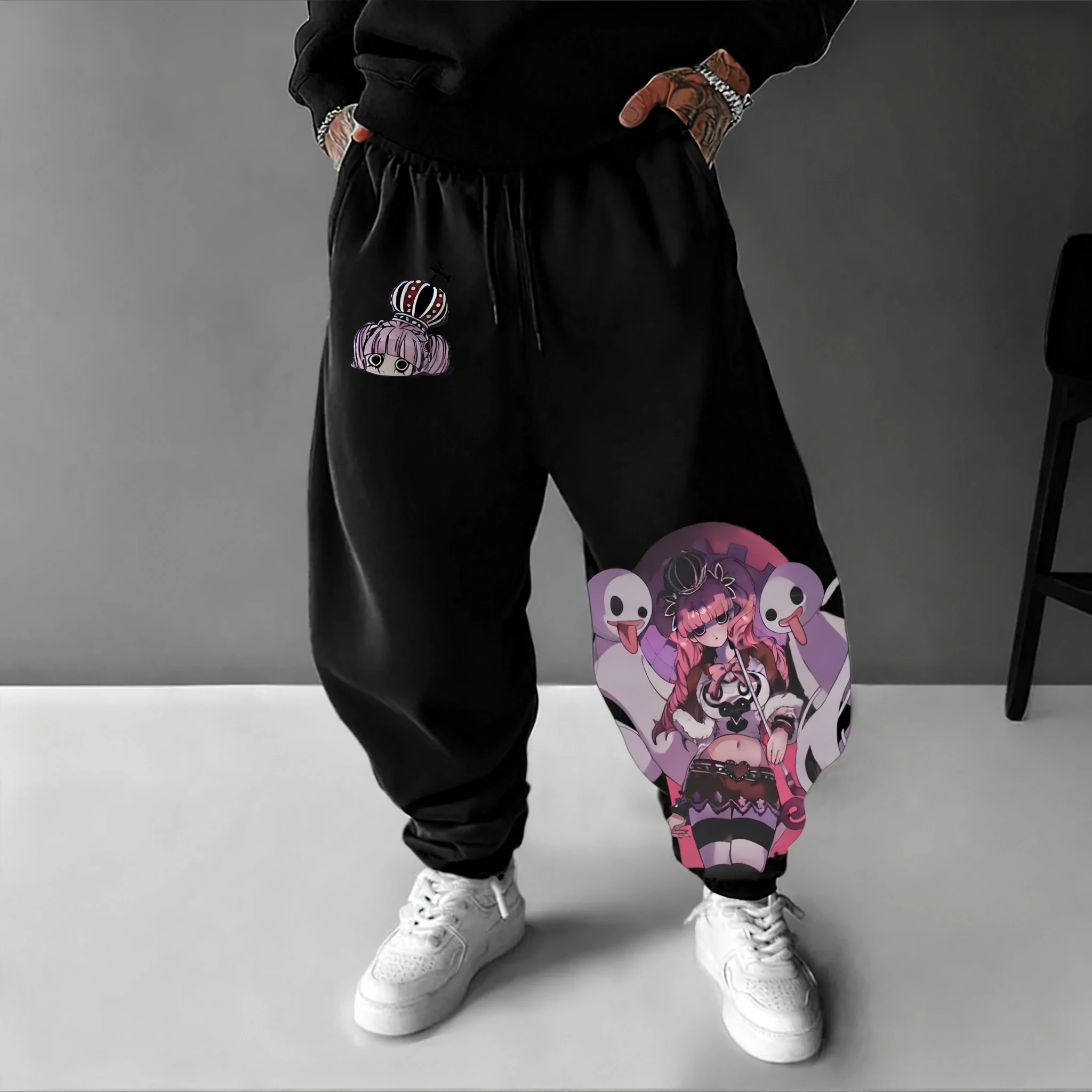 EEN STUK Anime Geschilderd Gedrukt Joggingbroek 2026 Heren en Dames Herfst/Winter Nieuwe Harajuku Grote Losse Casual Katoenen Broek