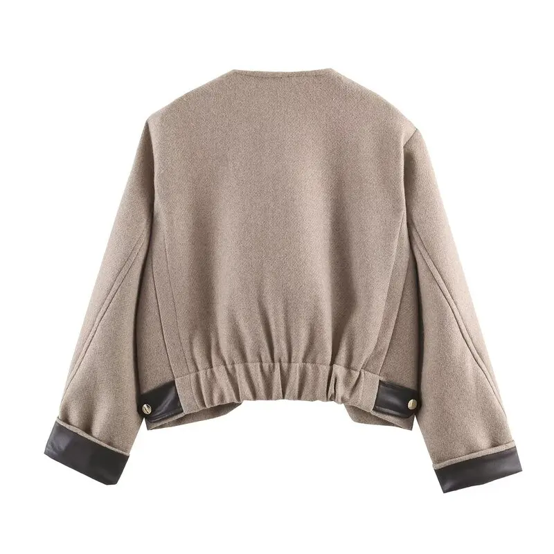 2026年春 レディース ファッション レザー風ジャケット 多用途アウターウェア 新着 ショートジッパー開閉 その他素材 ロングスリーブ