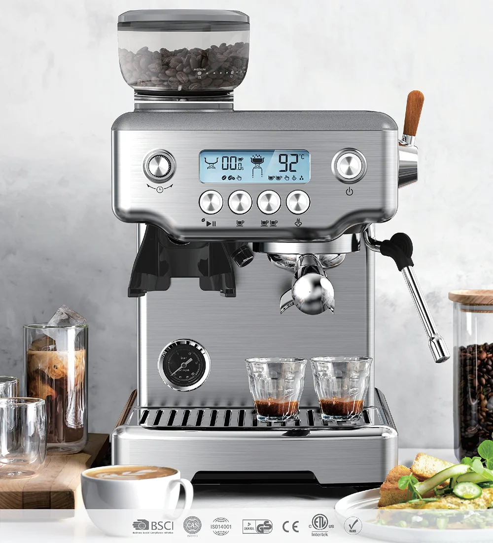 Semi Automatic Espresso Coffee Machine 15 Bar High Pressure Home Barista Maker