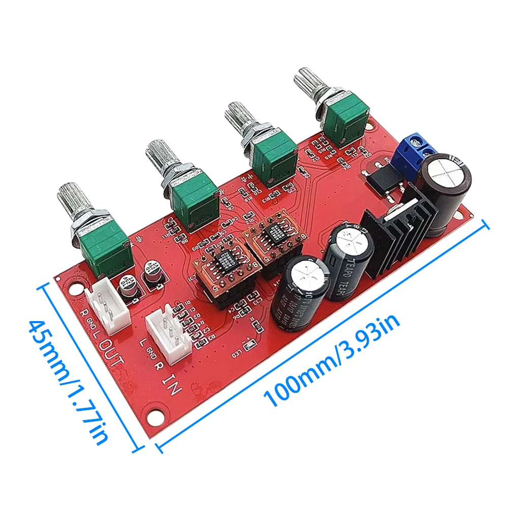 AD828 NE5532 Preamp Amplifier Board HIFI Stereo Volume Tone Control Pre-amp Preamplifier Treble Midrange Bass Single Power