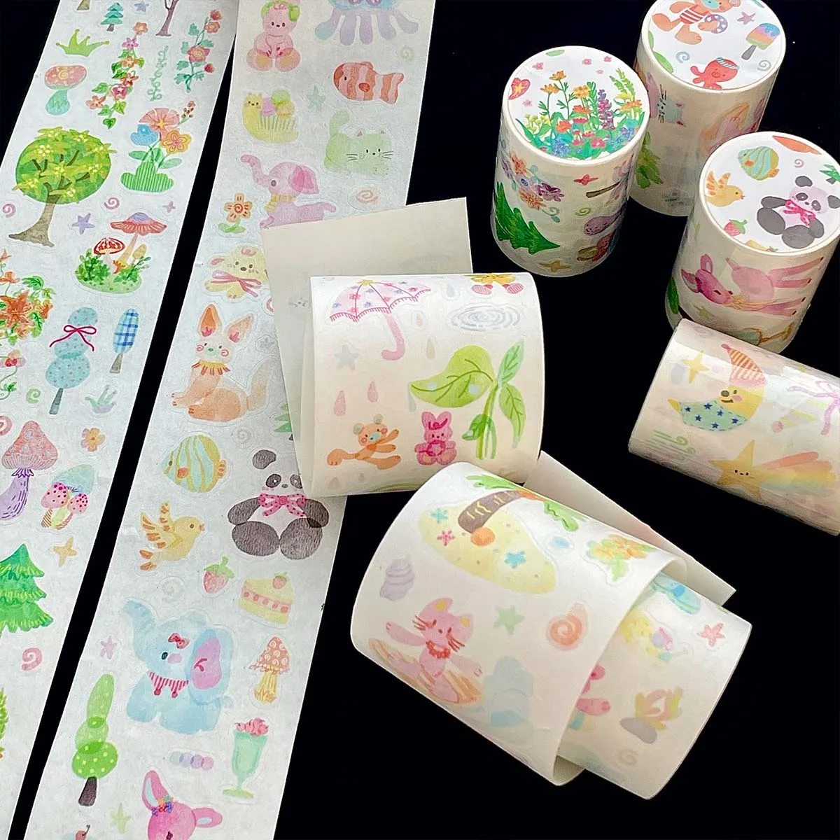

Summer New Washi Tape Sticker Roll Fairy Tale Forest Journal Decor Special Oil Salt Style Aesthetic Basic Collage Craft Tape