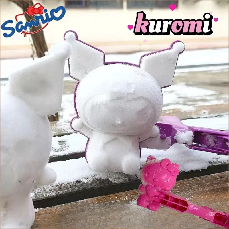 

Sanrio Christmas Kids Kuromi Snowball Clip Kawaii Hello Kitty Snow Clip Children Play Snow Tools Interactive Winter Mold Gifts