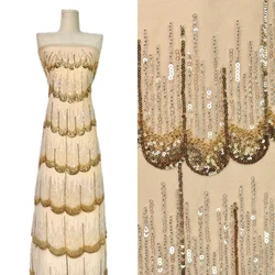 Latest French Beaded Tulle Lace Fabric 2026 High Quality African Groom Lace Fabrics Sequins Nigerian For Wedding Dress