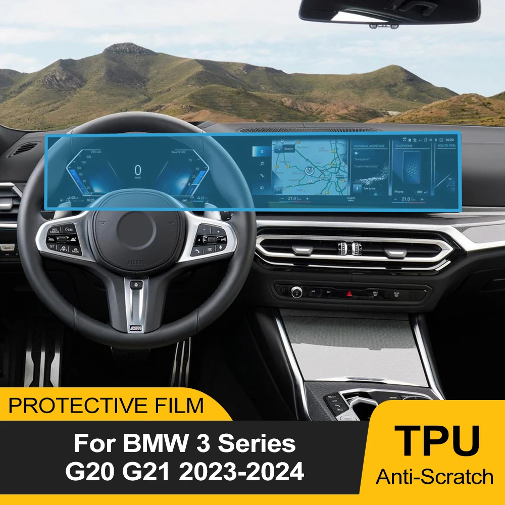 Auto TPU Armaturenbrett-Schutzfolie für BMW 3er Serie G20 G21 2023 2024 Kratzfeste Vorgeschnittene Transparente GPS-Navigations-PPF – Detail 1