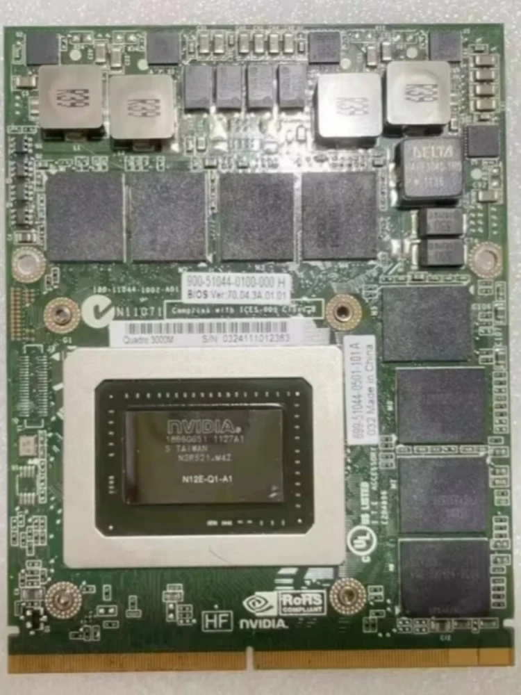 Carte Graphique Quadro Prend En Charge X3000M Q3000M GDDR5 2GB N12E - Q1 - A1 Pour Dell M6600 M15X HP 8740W 8760W Test OK 100% view 4