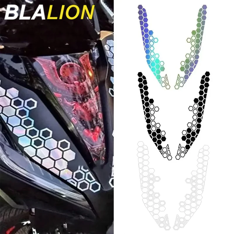 BLALION Motorcycle Honeycomb Decals Reflective Stickers Multicolor Decor Sticker Waterproof Motorbike Bumper Ornament Accessorie
