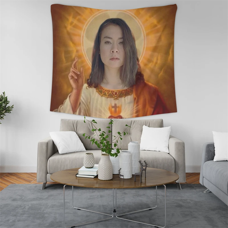 Gaslight Gatekeep Girlboss Mitski Miyawaki Tapestry Wall Hanging Art for Bedroom Living Room Decor College Dorm Party Backdrop