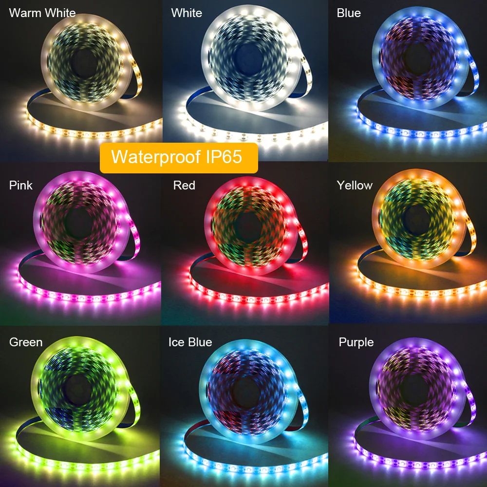 5V Battery Power Motion Sensor LED Strip Light Waterproof 2835 60 LEDs Ribbon Diode Tape Cabinet/Bookcase/Closet Lamp 9 Colors