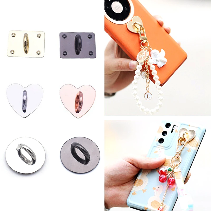 Mobile Phone Finger Ring Stand Holder Hooks Love Heart-shaped Square Buckle Mobile Phone Case Charms Clasp Accessories