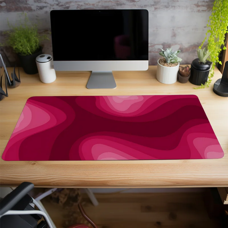 Red Pattern Abstract Style Large E-sport Computer Keyboard Pad Natural Rubber Anti-Slip Office Desk Pad Gift for Boyfriend