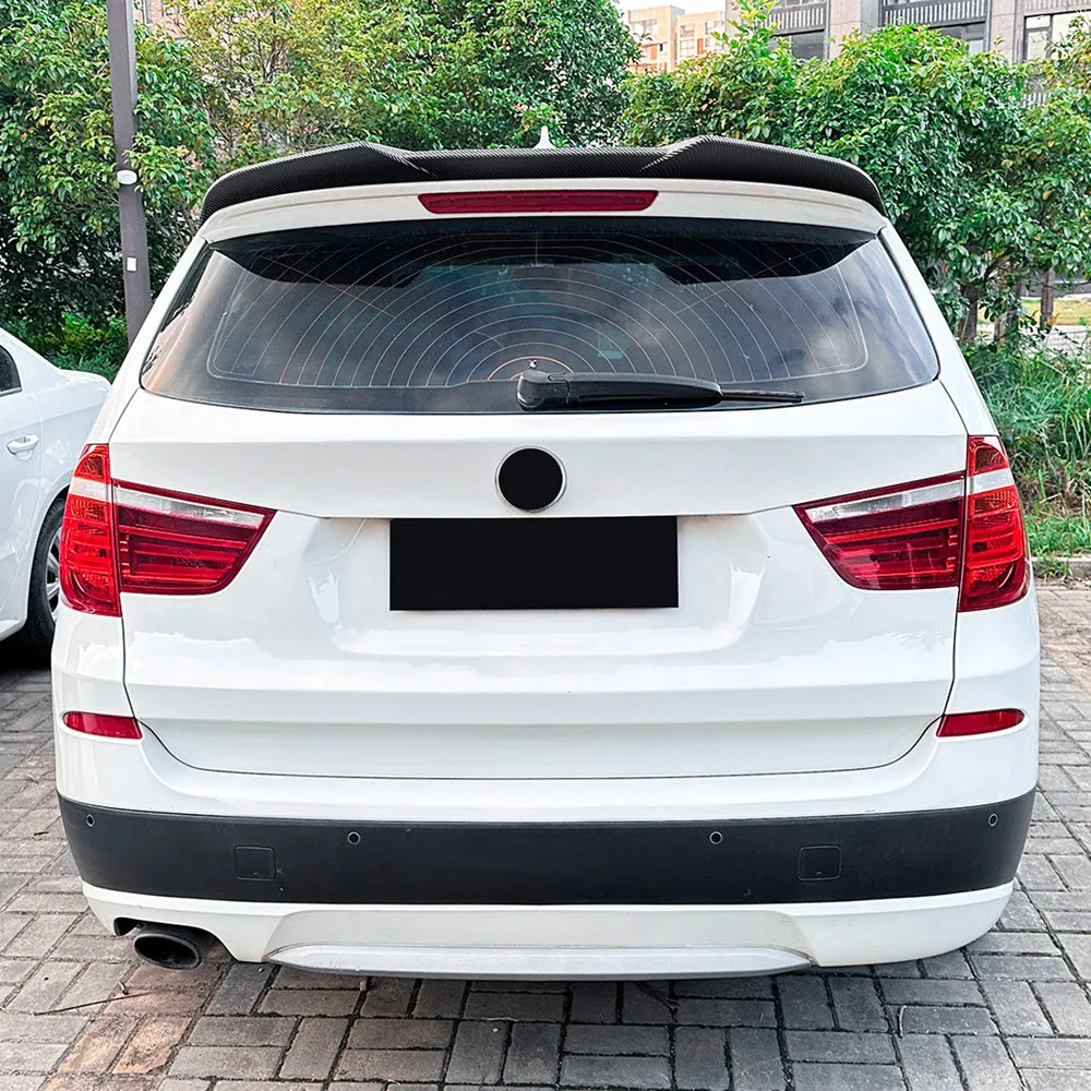 For BMW X3 F25 2011 12 13 14 15 16 17 Rear Trunk Lid Lip Spoiler Wings ABS Plastic Black Carbon Car Exterior Tuning Accessories