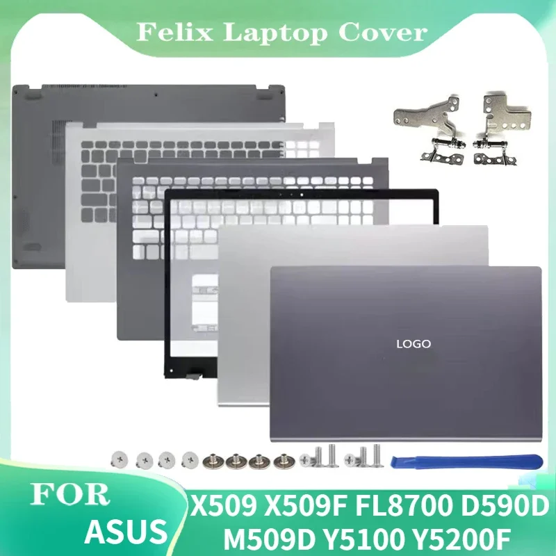 

New Laptop Case For ASUS X509 X509F FL8700 D590D M509D Y5100 Y5200F LCD Back Cover/Front Bezel/Upper Case/Bottom Cover Hinges