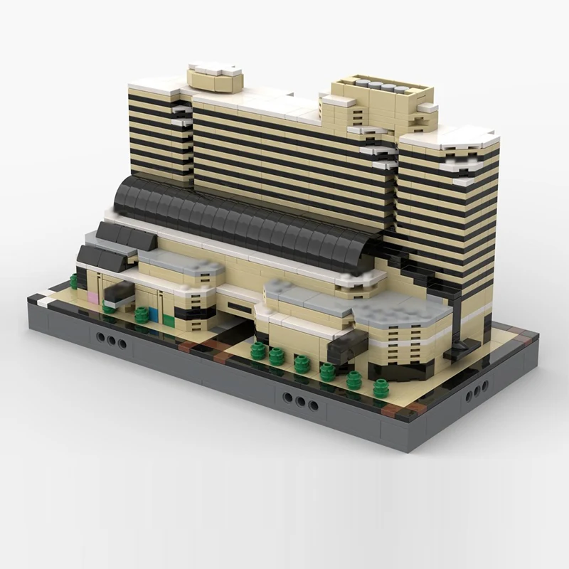 نموذج معماري لشارع المدينة من قطع البناء، مبنى مكتبي كبير، هندسة معمارية تقنية، هدايا للأطفال في العطلات، لعبة تجميع