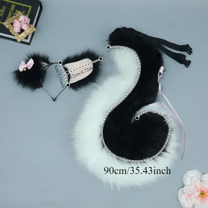 Handmade Girl Halloween Cosplay Set Anime Fluffy Cute Fox Cat Wolf Ear Tail Hair Animal Lolita Party Show Accessories Cosplay