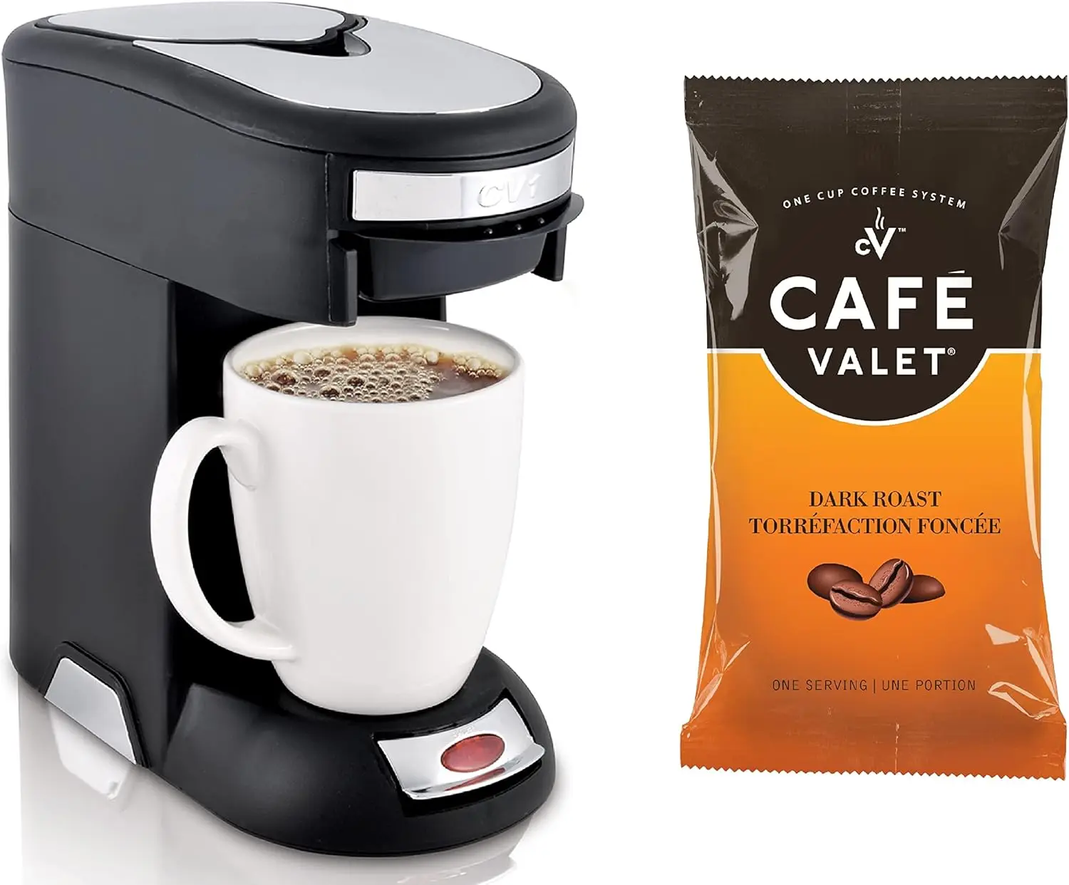 ماكينة صنع القهوة ذات الخدمة الواحدة، تحضير 10 أونصة من القهوة أو الماء الساخن، وعبوات قهوة مشوية داكنة عادية سعة 84 قيراط