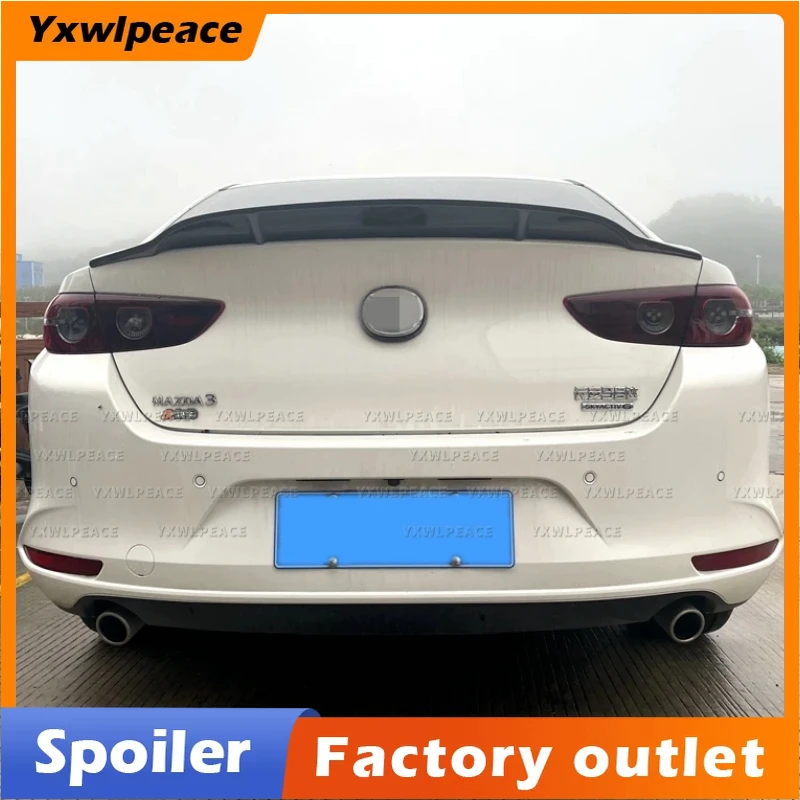 

R Style Real Carbon Fiber /FRP Black Car Rear Trunk Lip Spoiler Car Accessories For Mazda 3 Axela 2020 2021 2022 2023