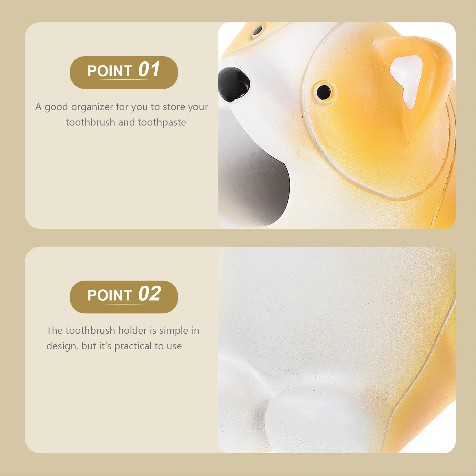 

Cartoon Dog Resin Toothbrush Holder Bathroom Decoration Storage Cup for Toothbrush Toothpaste Desk Organizer Countertop Makeup