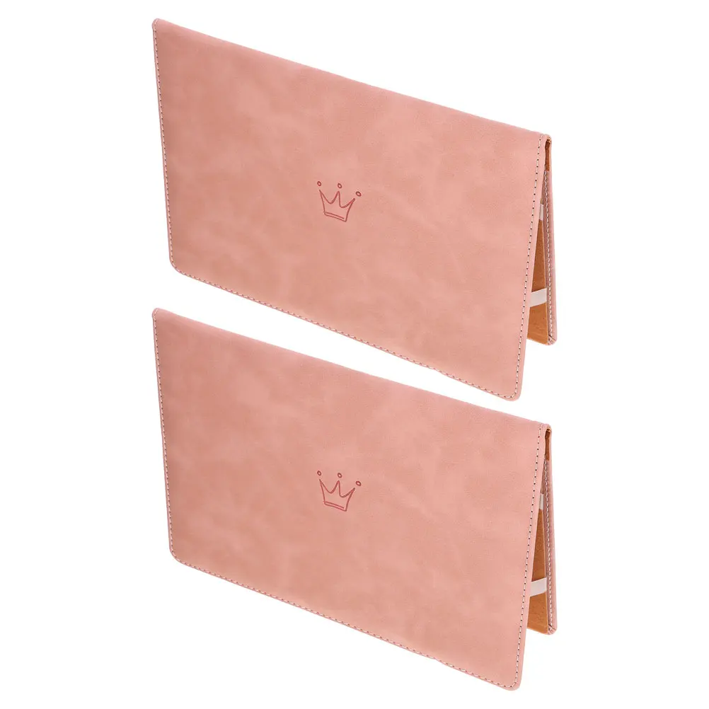 2Pcs Folding Birth Certificate Holder Organizer PU Case for Certificate Safekeeping and Travel Convenience