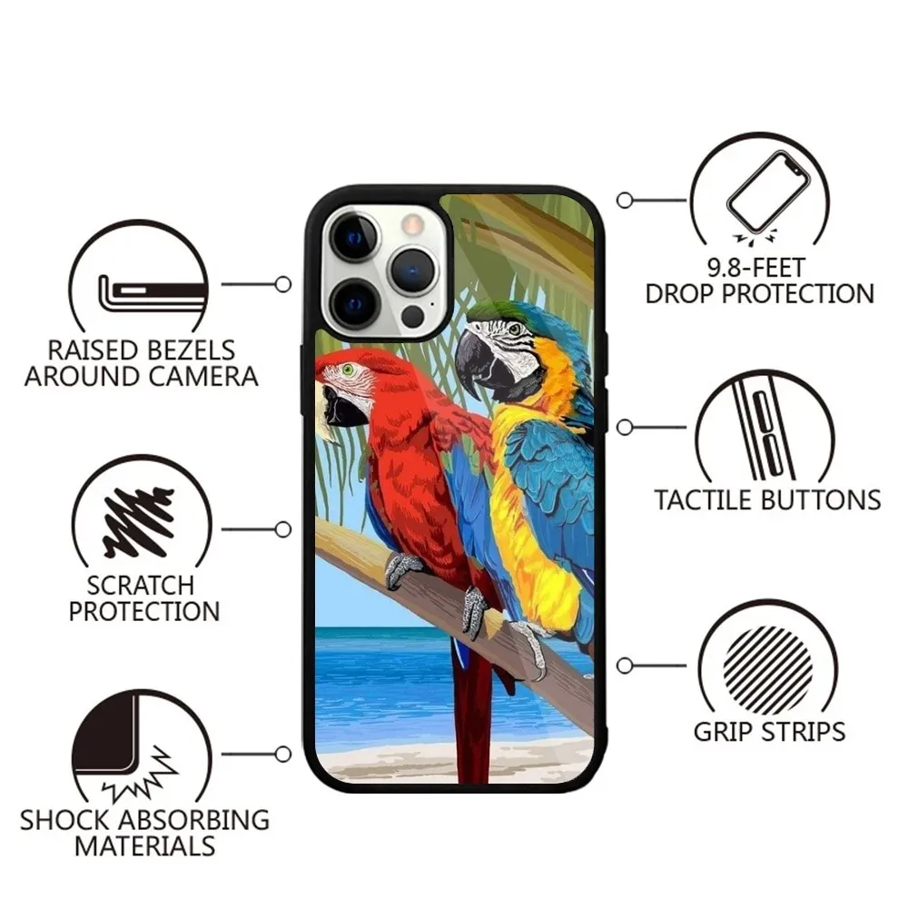 Parrot Bird Phone Case Strong Magnetic For IPhone 15,14,13,Pro,Max,Plus,11,12,Mini For Magsafe Wireless Charging