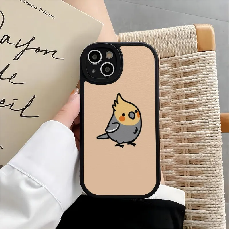 Chubby Cockatiel Parrot Bird Phone Case For IPhone 12 11 13 14 Pro Max Mini Xs X Xr 7 8 Plus SE2020 Silicone Leather Cover