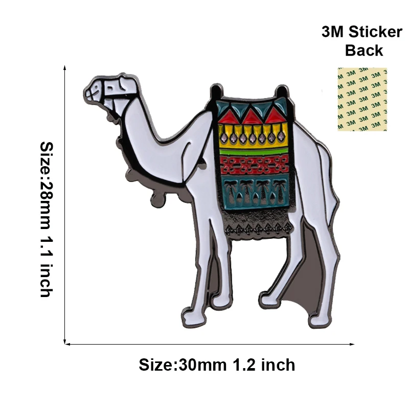 Camel Mobile Phone 3M Sticker Badge Metal Pin Broooches Pins