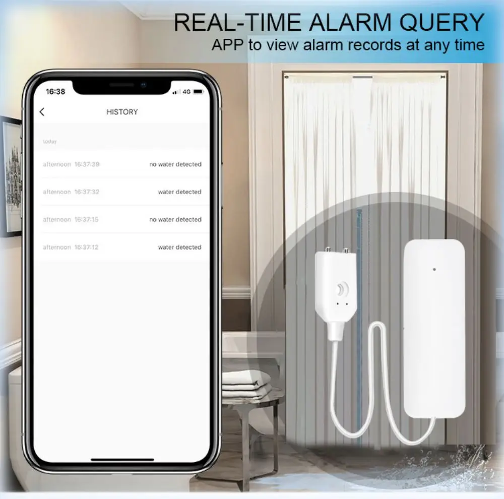 Tuya Zigbee Slimme Waterleksensor App Controle Wateroverloop Niveau Detector Smart Home Overstroming Lekkage Sensoren Hebben Zigbee Hub Nodig