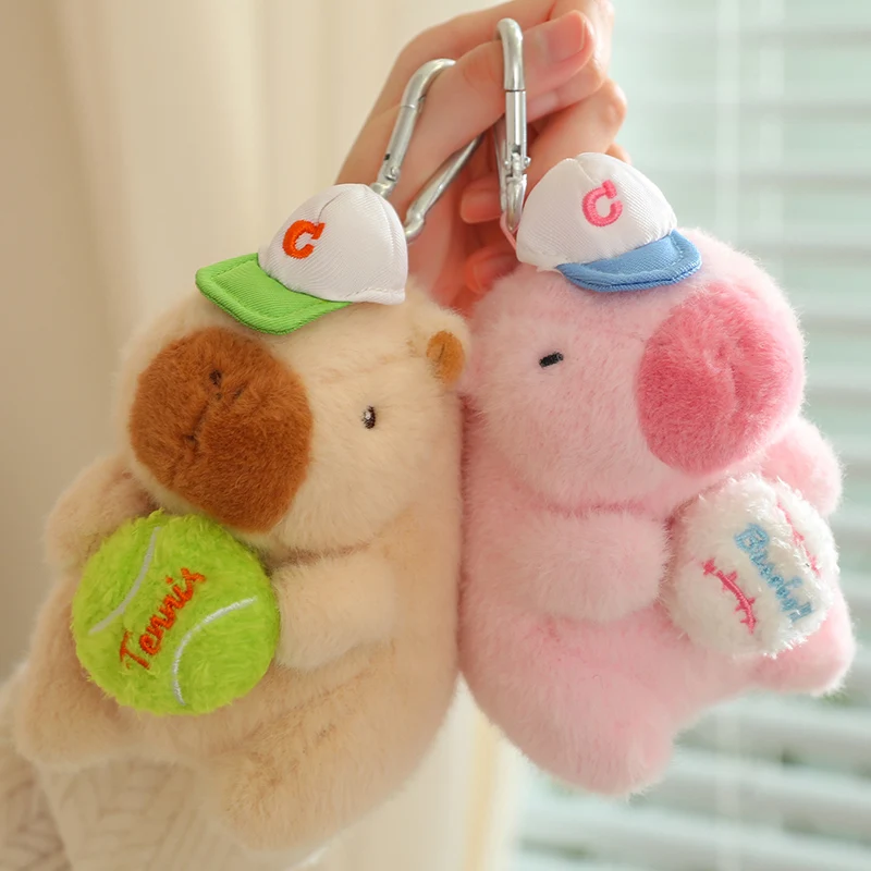 New Rytanda Capybara Clap Circle Toys Hold Ball Knapsack Pendant Pink Capybara Plush Hand Ring Fun Pop Kids Christmas Gift