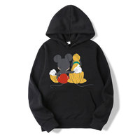 Mickey and Pluto Best Friends Unisex Hoodie Cartoon Fashion Couple Oversized Sweatshirt Tops Spring Autumn Pullover