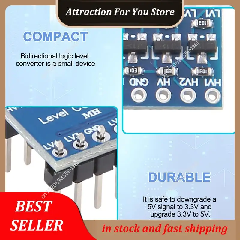 Hot Selling 10Pcs 4 Channel IIC I2C Logic Level Converter Bi-Directional Module 3.3V To 5V Shifter For Arduino (Pack Of 10)