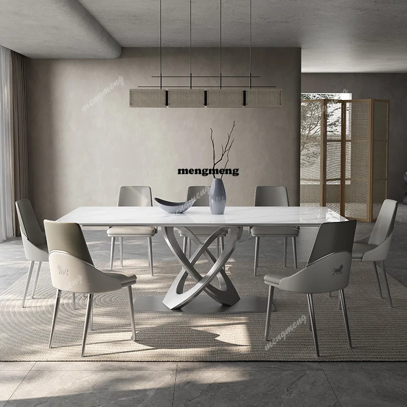 Italian Minimalist Slate Dining Tables Nordic Luxury Villa Restaurant Dining Table Coffee Shop Designer Home Furniture