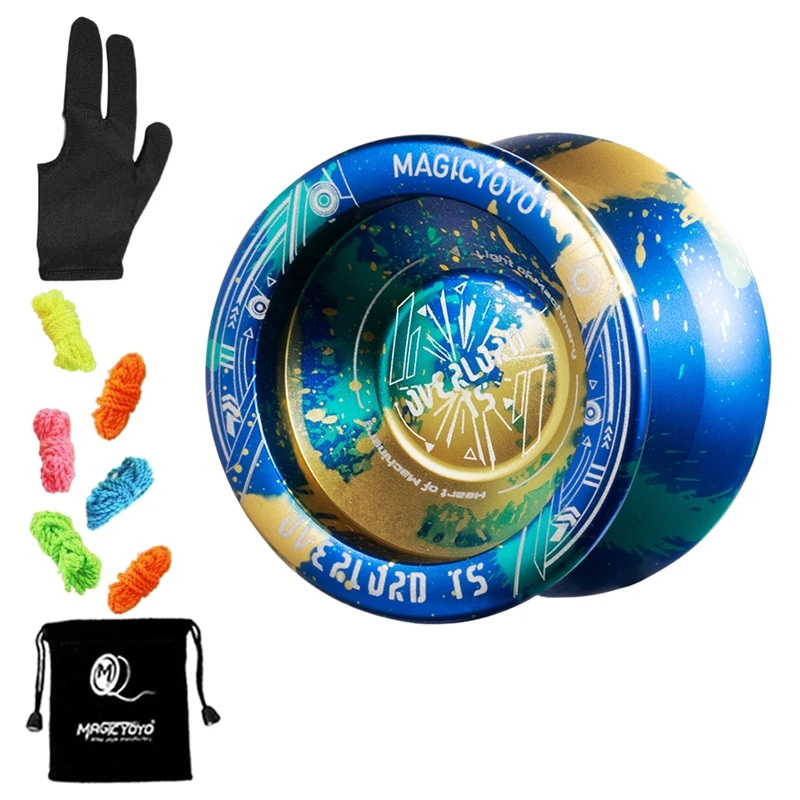 

New-MAGICYOYO Unresponsive Yoyo T5,Intermediate Yoyo,CNC Aluminum Alloy Professional Yoyo With Bag Yoyo Glove,5 Yoyo String