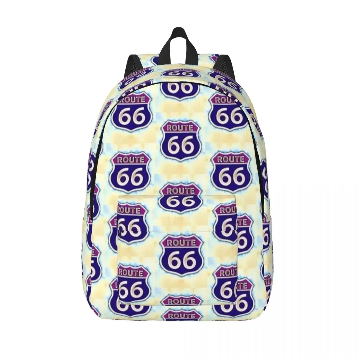 

US Route 66 Sign Casual Backpack with Pocket Student Hiking Travel Daypack for Men Women Laptop Computer Shoulder Bag