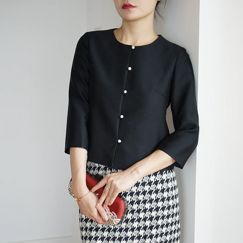 

Шелковый мохеровый костюм с жемпетом, круглой застежкой на жемпетах, жемпеты с жемпетами, женская модная верхняя одежда, высококачественный, артикул TZ027