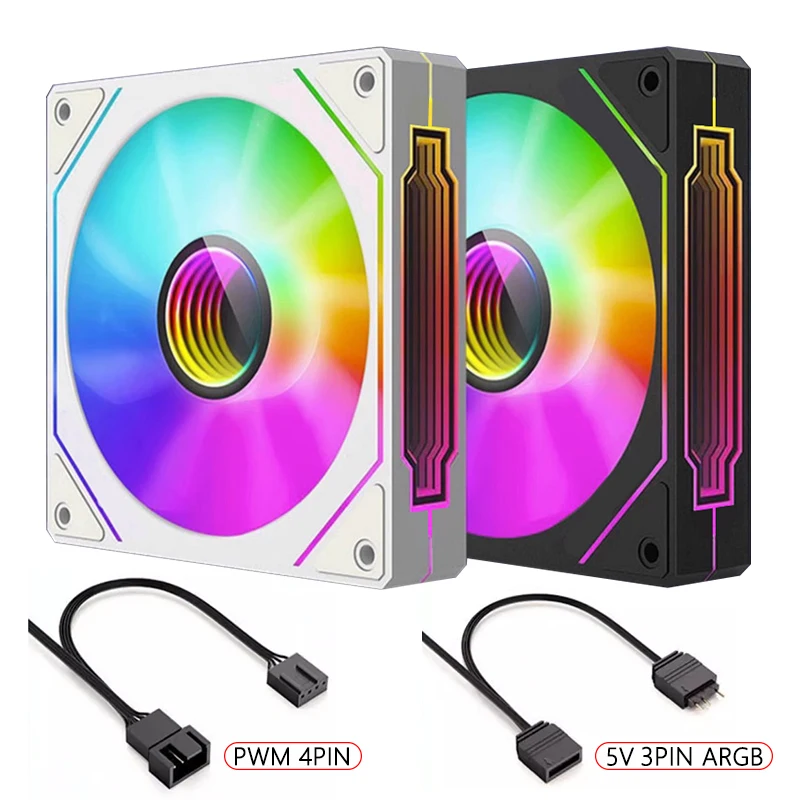 JUMPEAK-MS120 mm Ventilador Caso, 5V, ARGB, Efeito Espelho Infinito, Silencioso, 12cm, Ventiladores RGB para PC, Refrigeração, Stystem, CPU, Refrigerador De Água