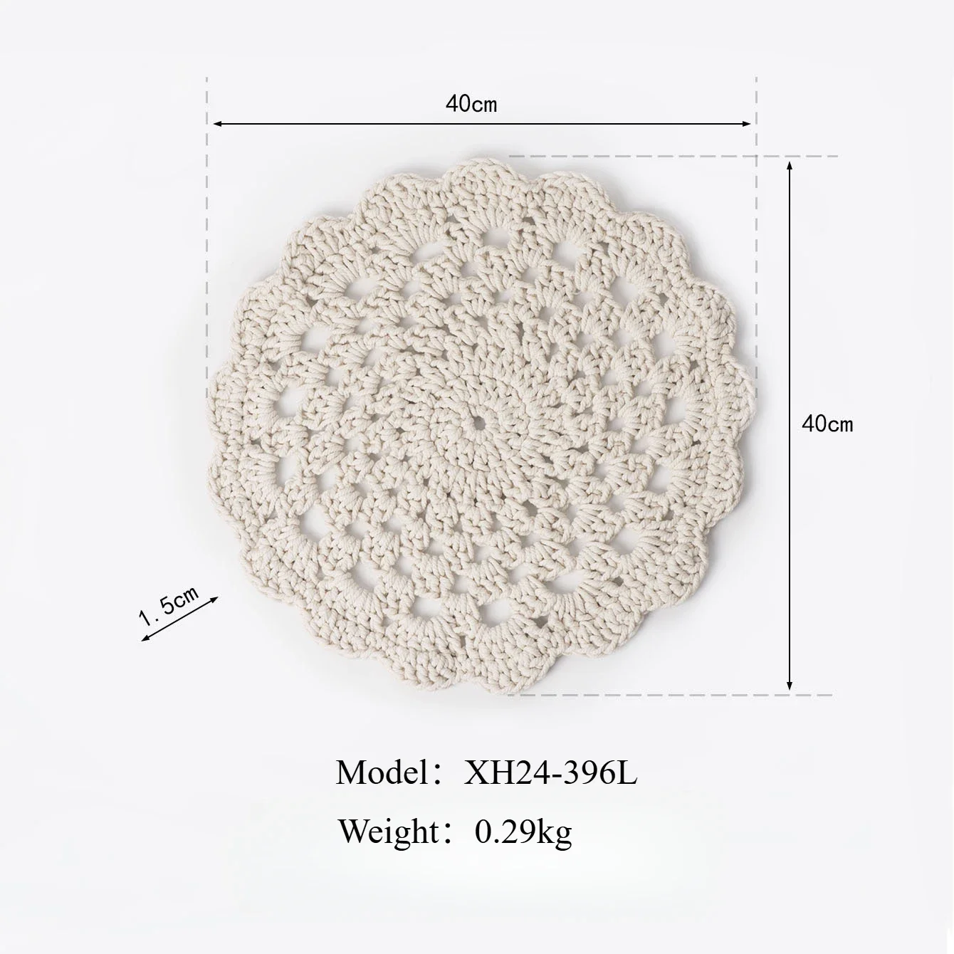 Cotton Rope Coasters Nordic Style High-end Table Decoration Cotton Rope Woven Round Insulation Pad Home Decoration Dish Drying