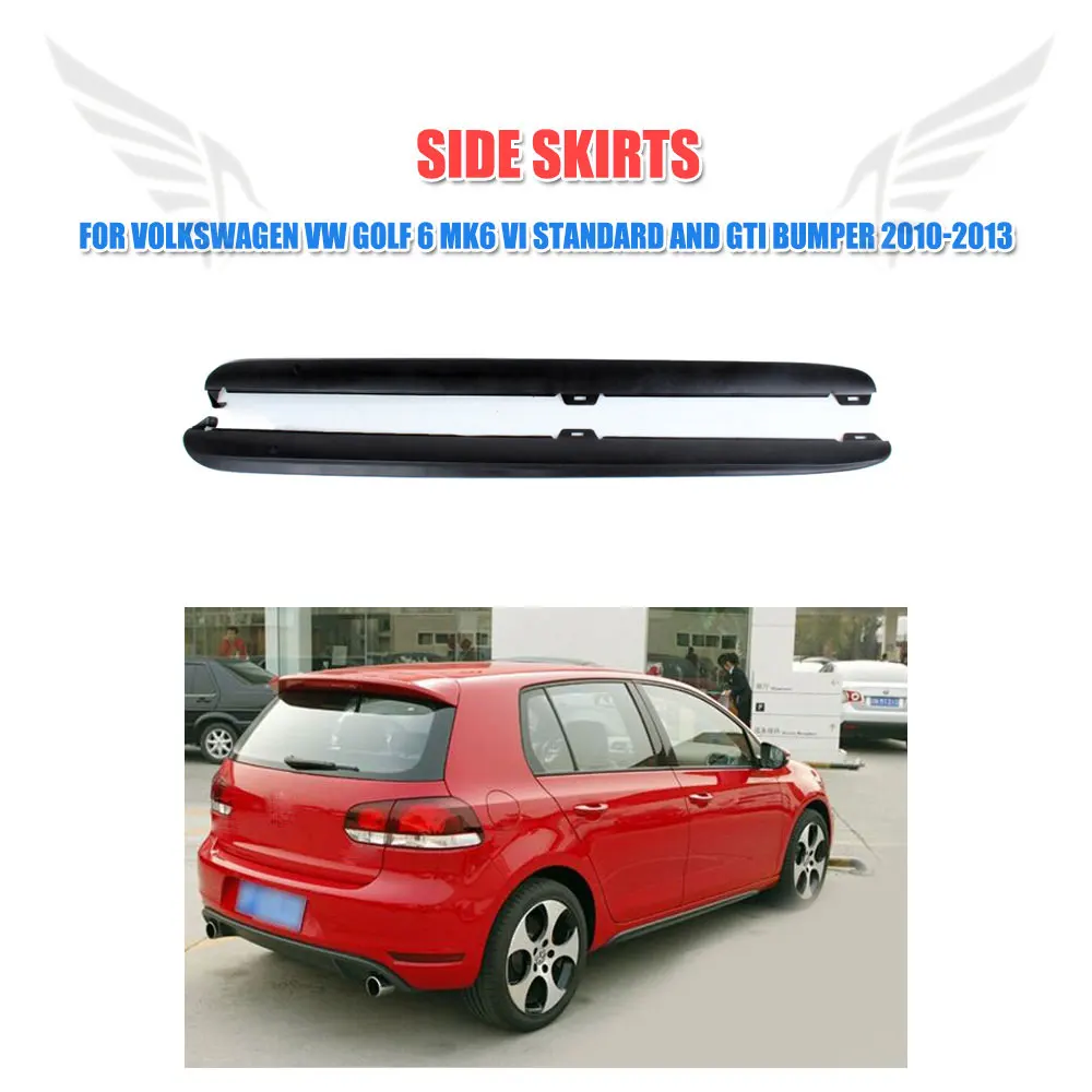 

PP / Carbon Fiber Car Side Skirts Extension Lips for Volkswagen VW Golf 6 MK6 VI Standard and GTI Bumper 2010 2011 2012 2013