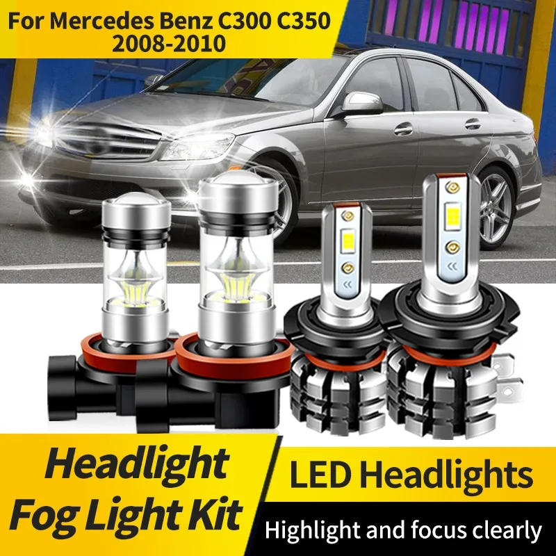 

2PCS H7 High Low Beam Lamp LED Headlights Canbus 6000K H11 Low Power Fog Light For Mercedes Benz C300 C350 2008 2009 2010