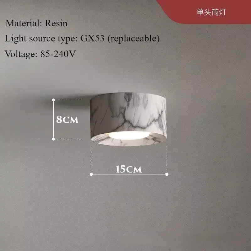 Houten korrelkleur LED-plafondlamp Moderne acryl kleine plafondlamp Keukengang Entree Woonkamer badkamerverlichting