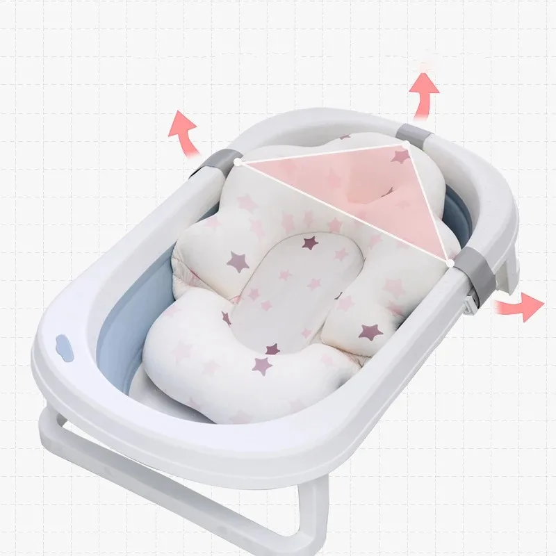 Baby Bath mat Newborn bath Tub Seat Stand Baby Bath Tub Nonslip Pad Safety Bath Support Soft Comfort Body Cushion Mat Pillow image 6