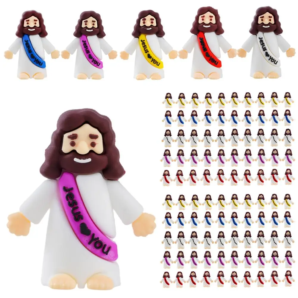 NEW Easter Jesus Toys Easter Mini Jesus Figurines Decorative Party Easter Favors School Jesus Craft Sunday 50pcs Multifunct K9P1