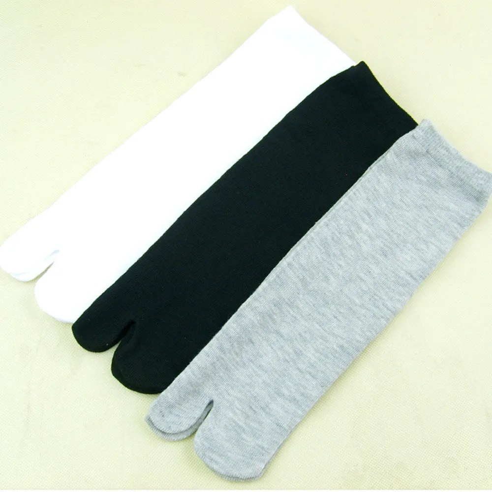 65% Bamboo Fiber 25% Cotton Japanese Style Tabi Socks Women And Men Separate Kimono Flip Flop Two Fingers Crew Sock White 5 Pack