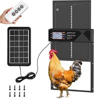 Automatic Chicken Coop Door Solar Powered,2000 mAh LCD Display Automatic Chicken Door with Timer & Light Sensor, Aluminum Alloy