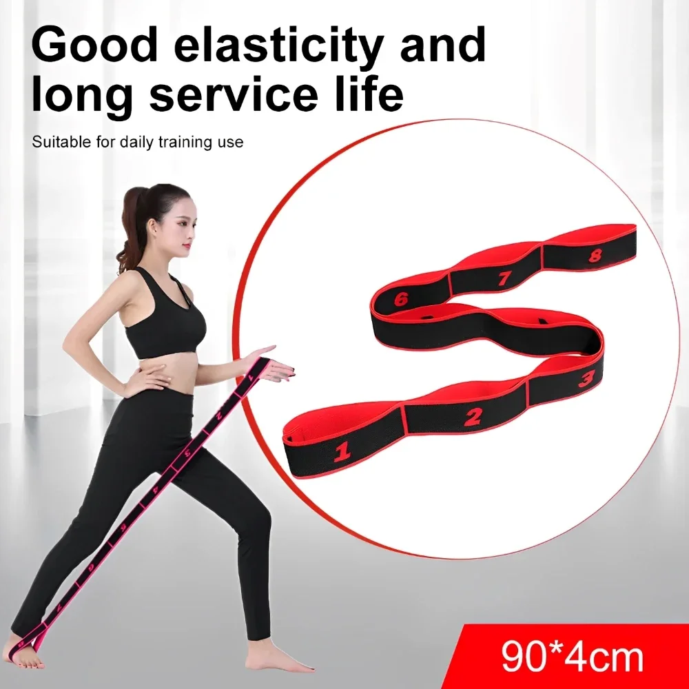 8-teiliger Stil für Tanz, Yoga, Dehnungsgürtel, Pilates, Fitness, Spannung, digitale Elastizität, lateinamerikanisches elastisches Stretch-Widerstandsband – Detail 2