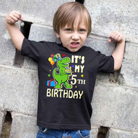 Boy Dinosaur Birthday Cartoon TShirt Birthday Number 1 2 3 4 5 6 7 8 Kids Clothes Happy Dino Tees Tops Cute Party Boy Girl Gifts