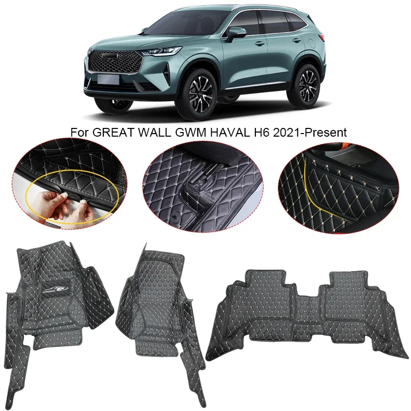 

3D Full Surround для Great Wall GWM Haval H6 2021-2025, автомобильный напольный коврик, защитный вкладыш, подушечки для ног, ковер, водонепроницаемый чехол из искусственной кожи